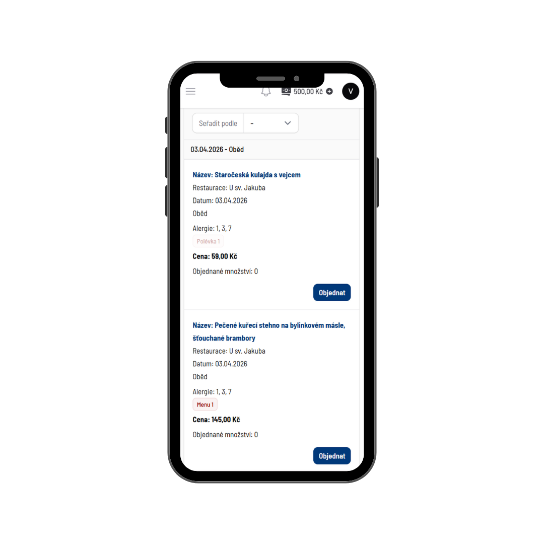 Webová aplikace Moje Kantýna